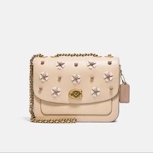 Coach Madison Shoulder Bag With Tea Rose Knot
